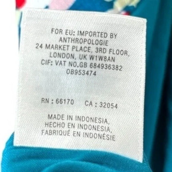 Anthropologie One‎ Shoulder Floral Maxi Dress Teal Ring Strap Petite 12P NWT - Picture 14 of 15